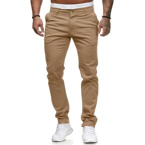 HUNGSON Mens Chinos Slim Fit Stretch Flat-Front Skinny Dress Pants