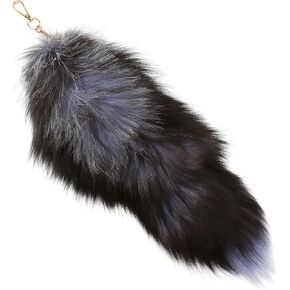 Marsrut Raccoon Tail Keychain - Faux Fur, Soft Key Ring - Gift for Fox/Wolf Cosplay, Fairy Costumes, Coat & Hat Accessories