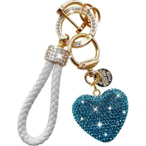 Crystal Keychain for Women with Sparkly Rhinestones Heart Shape, Pretty Key Chains for Women Girls Gifts