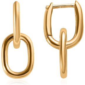 925 Sterling Silver Earrings 14K Gold Plated CZ Cubic Zirconia Cuff Jewelry Gifts for Women