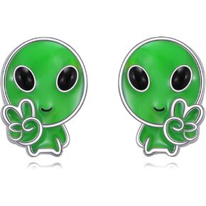 URONE Space Earrings 925 Sterling Silver UFO Alien Earrings Space Jewelry Gifts For Women Men in Kuwait
