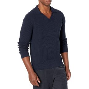 Club Monaco Men's Ribbed Johnny Collar Sweater