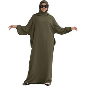 IBTOM CASTLE Jilbab for Muslim Women Modest Prayer Abaya with Hijab Islamic Dubai Middle East Turkey Kaftan Eid Ramadan Robe