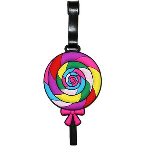 Luggage Tags Cute Anime Cartoon Animal Food Colorful Silicone ID Tags for Suitcases Bags Travel Perfect for Teens Adults (Doughnut)