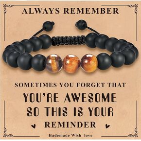 Natural Stone Bracelets 5th Grade Graduation Gifts for Girls Boys,Father's Day Gifts from Wife