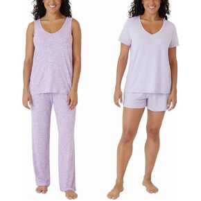 Eddie Bauer Women's 4-Piece Sleep Set, Tank, Tee, Short, Pant