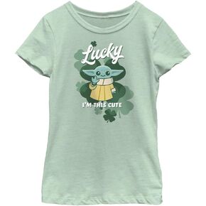 STAR WARS Mandalorian Lucky Cute Girls Short Sleeve Tee Shirt