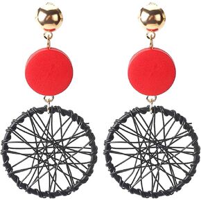 Retro Oval Imitate Turquoise Dangle Earring Bohemian Western Ethnic Charms Statement Drop Earrings Fashion Jewelry for Women