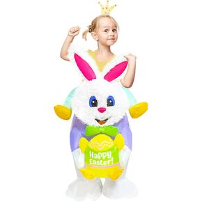 Easter Inflatable Bunny Costume & Inflatable Dinosaur Costume, Comfort Blow up Easter Costumes for Adults Kids