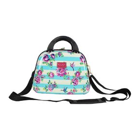 Betsey Johnson Hardside Cosmetic Case - Lightweight Small Size Hardshell Travel Hand Makeup Bag - Adjustable Shoulder Strap - Bag for Women - Multi-Functional Case (Hummingbird)