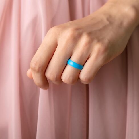ThunderFit Silicone Wedding Ring for Women - Rubber Engagement Band - Width 5.5mm Thickness 1.5mm in Saudi Arabia