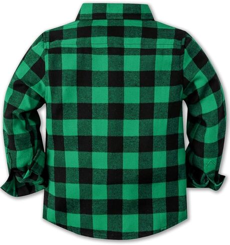 Cromoncent Boys Long Sleeve Flannel Plaid Shirt Button Down Shirts in Saudi Arabia