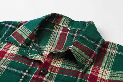 Cromoncent Boys Long Sleeve Flannel Plaid Shirt Button Down Shirts in Saudi Arabia