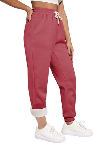 Yeokou Womens Sherpa Lined Sweatpants Winter Warm Fleece Pants in Kuwait