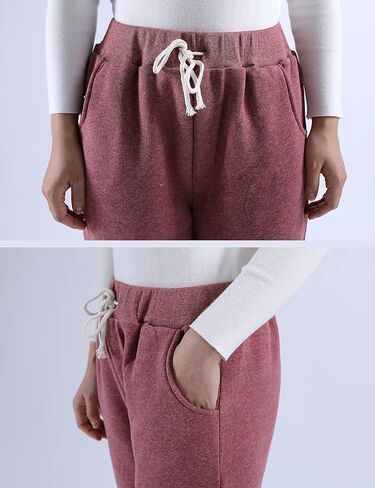 Yeokou Womens Sherpa Lined Sweatpants Winter Warm Fleece Pants in Kuwait