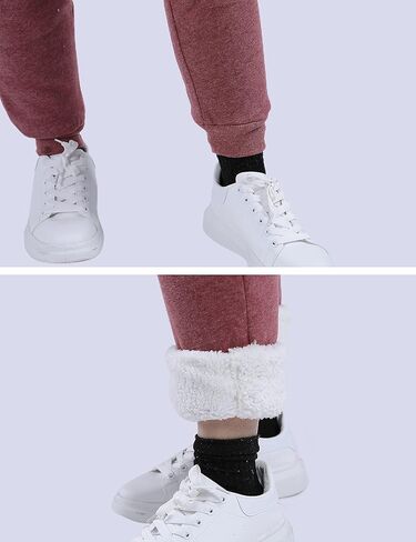 Yeokou Womens Sherpa Lined Sweatpants Winter Warm Fleece Pants in Kuwait