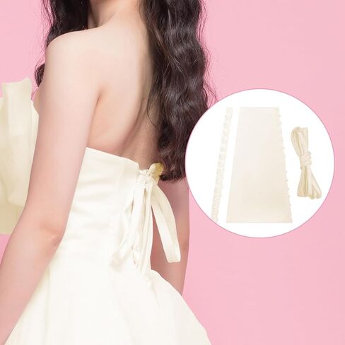 SUMERSHA Wedding Dress Zipper Replacement Adjustable Satin Corset Back Kit Lace up for Prom Dress Gown Corset Replacement in Kuwait