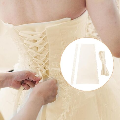 SUMERSHA Wedding Dress Zipper Replacement Adjustable Satin Corset Back Kit Lace up for Prom Dress Gown Corset Replacement in Kuwait