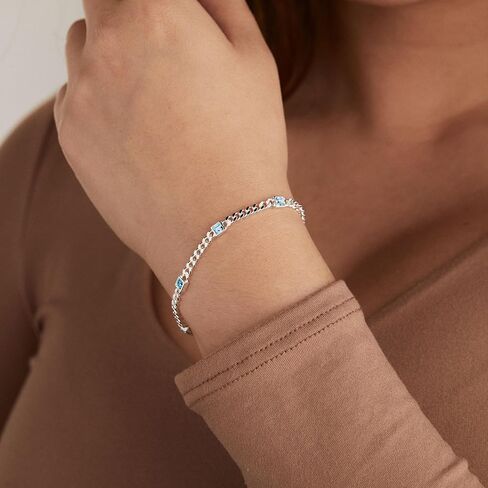 Alex and Ani AA7398234SS,Birthstone Curb Chain Bracelet in Saudi Arabia
