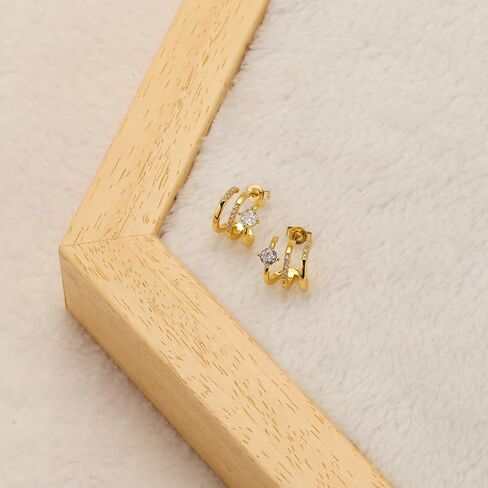 ToHeart Gold Stud earrings Women Hypoallergenic in Kuwait