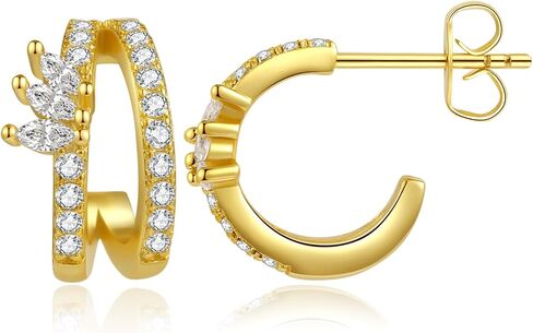 ToHeart Gold Stud earrings Women Hypoallergenic in Kuwait