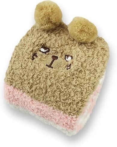 Cute Animal Coral Fleece Winter Warm Soft Thigh High Long Striped Socks 2 Pairs (Pink Piggy & Red Bear) in Saudi Arabia