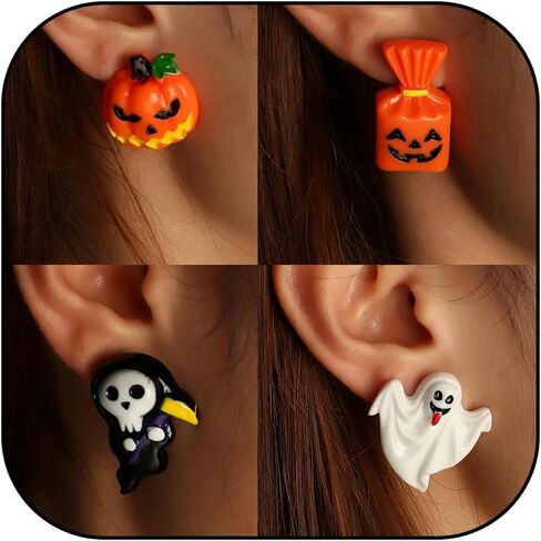 6 pairs Gothic Earrings Earrings Mask Earrings Horror Dangle Earrings for Women Cute Halloween Dangling Earrings for Party Goth Earrings for Cosplay Halloween in Saudi Arabia