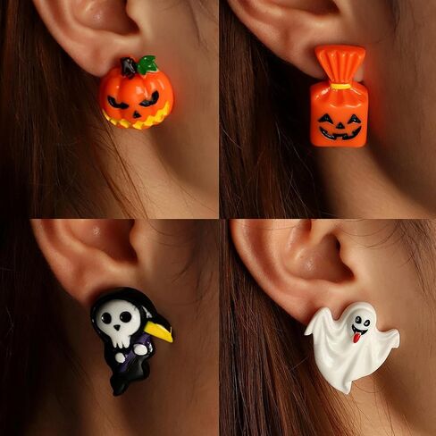 6 pairs Gothic Earrings Earrings Mask Earrings Horror Dangle Earrings for Women Cute Halloween Dangling Earrings for Party Goth Earrings for Cosplay Halloween in Saudi Arabia