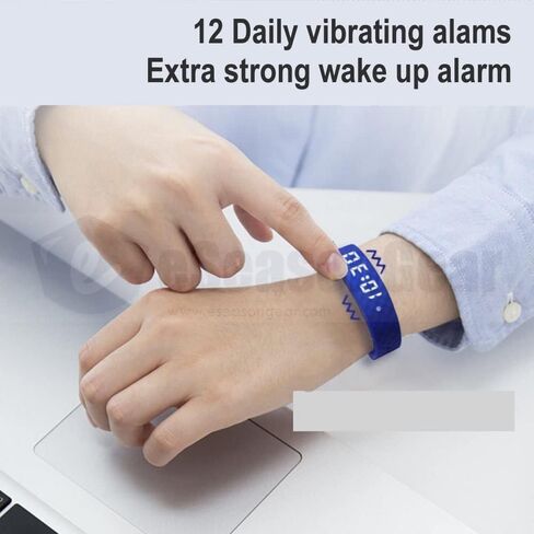 VB80 Plus 12 Alarm Vibrating Watch, Silent Wake Up Medication Reminder (Small, Black) in Kuwait