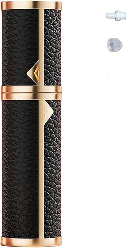 Perfume Travel Refillable Bottle Cologne Portable Atomizer Genuine Leather Fragrance Scent Sprayer Pump Fill from Bottom Mini Pocket Size 5ml for Travel Essentials & Best Gift (Black) in Saudi Arabia
