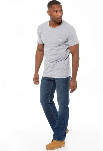 Enzo Mens Designer Jeans Loose Fit Free Belt Denim Pants Trousers All Waist Sizes in Saudi Arabia