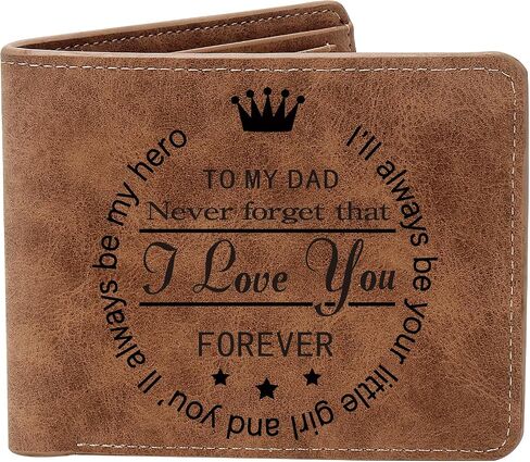 THTCSQ To My Dad Gifts,Leather Wallet for Men, Engraved Personalized Leather Wallet,Father's Day Gift, Birthday Gifts,Christmas Gifts, Gifts for Dad from Daughter Son (BEST DAD) in Saudi Arabia