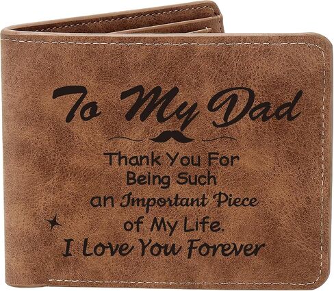 THTCSQ To My Dad Gifts,Leather Wallet for Men, Engraved Personalized Leather Wallet,Father's Day Gift, Birthday Gifts,Christmas Gifts, Gifts for Dad from Daughter Son (BEST DAD) in Saudi Arabia