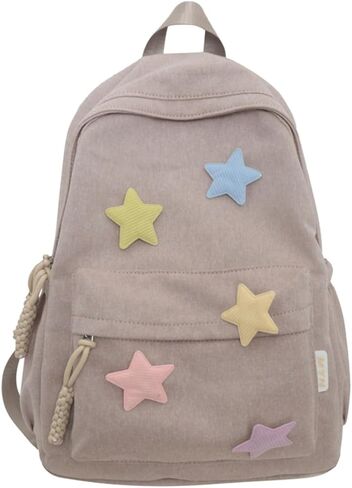 حقيبة ظهر MININAI Y2K الجمالية، حقيبة ظهر Preppy، حقيبة ظهر عصرية لطيفة على شكل نجمة، حقيبة ظهر للكمبيوتر المحمول للعودة إلى لوازم الكلية (أصفر، مقاس واحد) in Kuwait