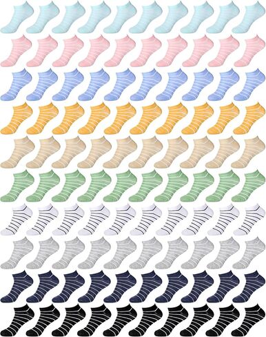 Handepo 100 Pair Low Cut Ankle Socks for Women Athletic Bulk Socks for Running Casual Outdoor Activities in Kuwait