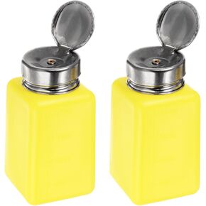 uxcell 2 Pcs Alcohol Liquid Press Pumping Dispenser 100ML Nail Polish Remover Empty Bottle Blue