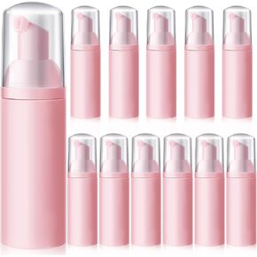 12 Pieces 2 oz/ 60 ml Travel Foaming Pump Bottles Soap Foam Pump Bottle Plastic Foam Dispenser Bottle Empty Soap Pump Bottle Empty Plastic Pump Bottles for Shampoo Soap Cleanser (Black)