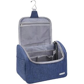 WANDF Hanging Toiletry Bag Travel Cosmetic Organizer Shower Bathroom Bag for Men Women Water-resistant  (M, Denim Green) in Kuwait