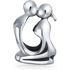 Mother Loving Child Family Love Heart Shape Charm Bead For Women Wife Oxidized .925 Sterling Silver Fits European Bracelet