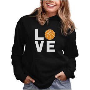 Tstars Love Basketball Hoodie Sweatshirt for Players Fans Women Teen Girls Hoodie