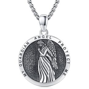Saint Michael/St Joseph/Virgin Mary Necklace 925 Sterling Silver Patron Saint Medals Amulet Necklace Protection Jewelry Religious Gifts for Men Women