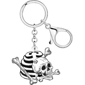 WEVENI Cute Acrylic Halloween Skull Keychain Voodoo Doll Keyring Pirate Coffin Pendant Charms Purse Wallet Tomb Accessories