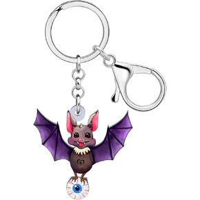 WEVENI Cute Acrylic Halloween Skull Keychain Voodoo Doll Keyring Pirate Coffin Pendant Charms Purse Wallet Tomb Accessories