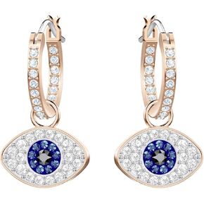 Swarovski Duo Evil Eye Hoop Pierced Earrings