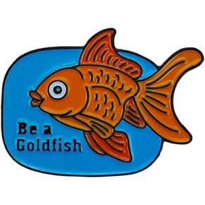 Shark Goldfish Carp Enamel Pin Mindset Is Everything Brooch Pin Badge for Men and Women