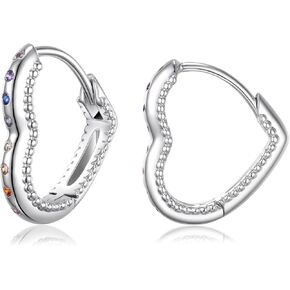 925 Sterling Silver Hoop Earrings Hypoallergenic Heart Star Butterfly Earrings for Women Heart Hoop Huggie Dangle Earrings Jewelry Gifts