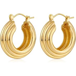 Gold Huggie Earrings Snake Hoop Earrings for Women14k Plated Twist Chuncky Studs Jewelry Gifts