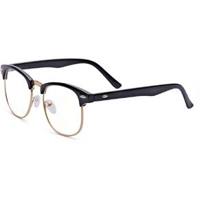 Round Semi Rimless Sunglasses Half Frame Vintage Nearsighted Sunglasses for Driving 100% UV Blocking(-4.0)
