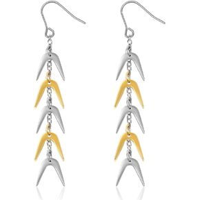TGNEL Titanium Earrings CZ/Spiral Long Tassel Dangle Earring Charms, Hypoallergenic Pure Titanium Earrings Hooks for Sensitive Ears