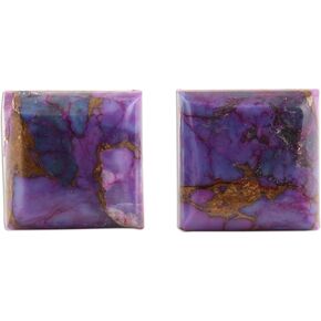 NOVICA Artisan Handmade Composite Stud Earrings Square from India Sterling Silver Reconstituted